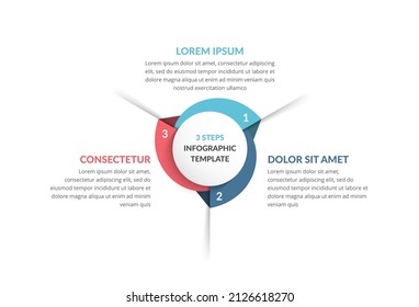 Circle infographic template with three steps or options, process chart, vector eps10 illustration