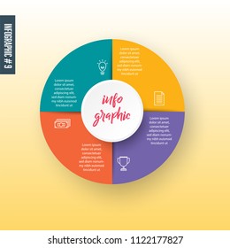 Circle infographic template. Vector banner with 4 options