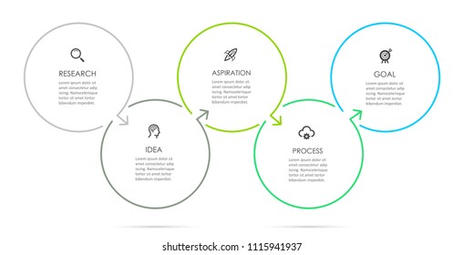 Circle Infographic thin line design with icons and 5 options or steps. Infographics for business concept. Can be used for presentations banner, workflow layout, process diagram, flow chart, info graph