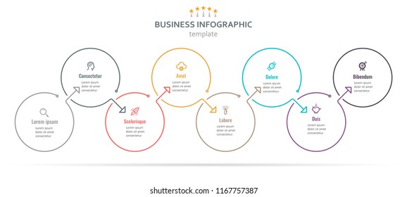 Circle Infographic thin line design with icons and 8 options or steps. Infographics for business concept. Can be used for presentations banner, workflow layout, process diagram, flow chart, info graph