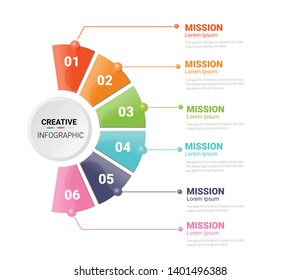 Circle Infographic thin line design and 6 options or steps. Infographics for business concept. Can be used for presentations banner, workflow layout, process diagram, flow chart.