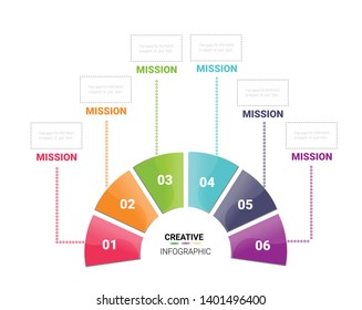 Circle Infographic thin line design and 6 options or steps. Infographics for business concept. Can be used for presentations banner, workflow layout, process diagram, flow chart.