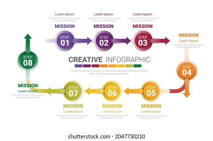 Circle Infographic Thin Line Design And 8 Options Or Steps. Infographics For Business Concept. Can Be Used For Presentations Banner, Workflow Layout, Process Diagram, Flow Chart.