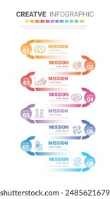 Circle Infographic thin line design and 8 options or steps. Infographics for business concept. Can be used for presentations banner, workflow layout, process diagram, flow chart. EPS Vector.