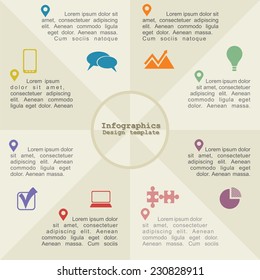 Circle infographic timeline element layout. Vector illustration.