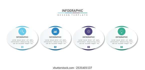 Circule a ilustração do vetor infográfico com 6 passos, modelo de projeto infográfico. Pode ser usado para diagrama de processo, apresentação, fluxo de trabalho.