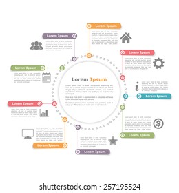 Circle infographics design, round process diagram template, vector eps10 illustration