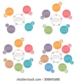 Circle infographics design templates set, four, five, six and seven steps or options, vector eps10 illustration