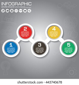 Circle infographics design templates set, five steps or options, vector eps10 illustration