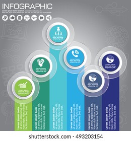 Circle infographics design templates set, five steps or options, vector eps10 illustration