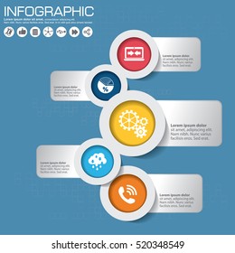 Circle infographics design templates set, five steps or options, vector eps10 illustration
