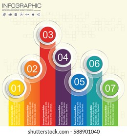 Circle infographics design templates set, 7 steps or options, vector eps10 illustration