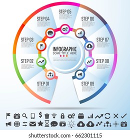 Circle Infographics Design Template,Vector Illustration