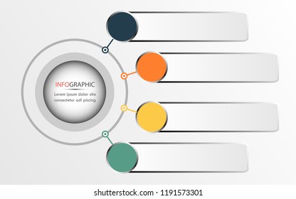 circle infographics design vector can be used for workflow layout, diagram, annual report, web design. Business concept with 4 options, steps or processes.
