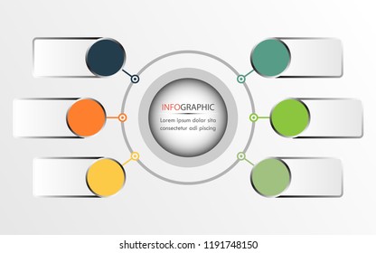 circle infographics design vector can be used for workflow layout, diagram, annual report, web design. Business concept with 6 options, steps or processes.