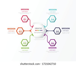 Circle infographics elements design with numbers 6 option, 6 step. can be used for workflow layout, diagram, number step up options.