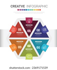 Circle infographics elements design with numbers 6 option, 6 step. can be used for workflow layout, diagram, number step up options. EPS Vector.