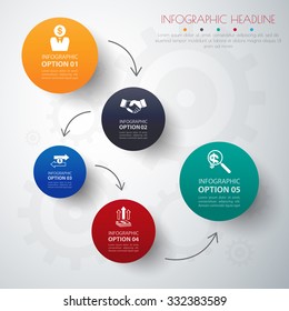 circle infographics with icons set.