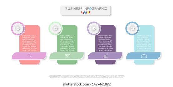 Circle infographics number options.Business concept with 4 options,Vector illustration.