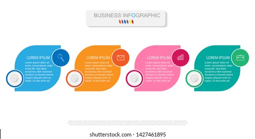 Circle infographics number options.Business concept with 4 options,Vector illustration.