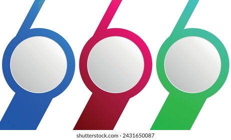 Circle infographics with RGB colors gradient information containers rounded 3d spheres
