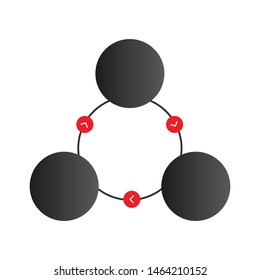 Circle infographics. Template for diagram, graph, presentation and chart. 3 steps or options. Vector illustratration isolated on white background.
