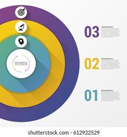 Circle infographics. Template for diagram, graph, presentation and chart. Vector illustration with 3 steps