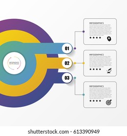 Circle infographics. Template for diagram, graph, presentation and chart. Vector illustration with 3 steps
