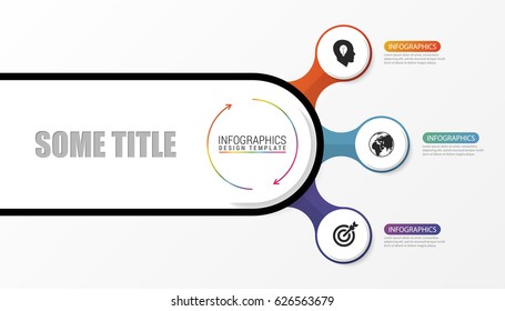 Circle infographics. Template for diagram, graph, presentation and chart. Vector illustration with 3 steps