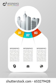 Circle infographics. Template for diagram, graph, presentation and chart. Vector illustration with 3 steps
