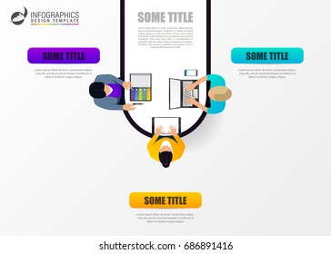 Circle infographics. Template for diagram, graph, presentation and chart. Vector illustration with 3 steps