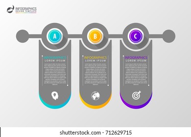 Circle infographics. Template for diagram, graph, presentation and chart. Vector illustration with 3 steps