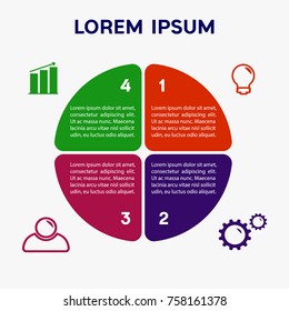 Circle infographics. Template for diagram, graph, presentation and chart. Vector illustration with 4 steps
