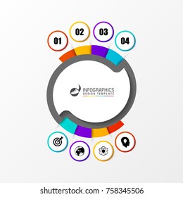 Circle infographics. Template for diagram, graph, presentation and chart. Vector illustration with 4 steps