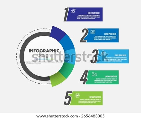 Circle for infographics template diagrams presentations and business concept charts with 5 options