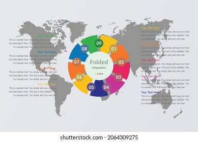 circle infographics template numbered 9 item