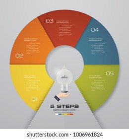 Circle infographics template. Vector layout with 5 options. EPS 10
