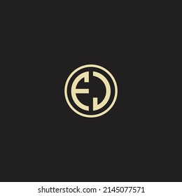 Circle initial based logo icon letter FJ
