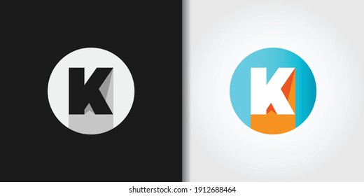 circle initial k logo set idea template vector