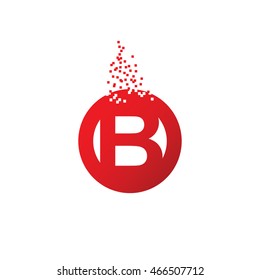 Circle initial letter B uppercase logo design template