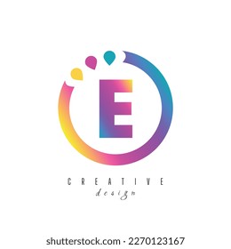 circle initial Letter E Logo design