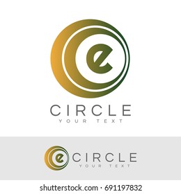 circle initial Letter E Logo design