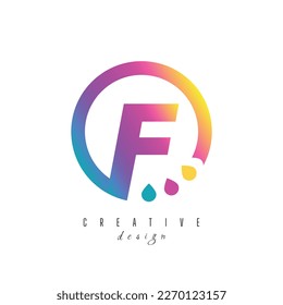 circle initial Letter F Logo design