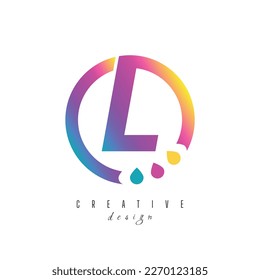 circle initial Letter L Logo design
