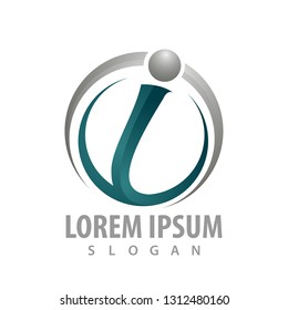 Circle initial letter i logo concept design. Symbol graphic template element 