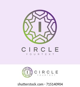 circle initial Letter I Logo design
