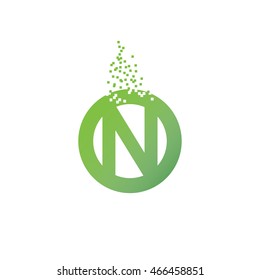Circle initial letter N uppercase logo design template