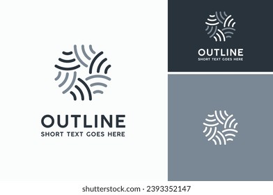 Circle Initial Letter O with Woven Weaving Pattern lines logo design