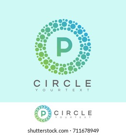 circle initial Letter P Logo design
