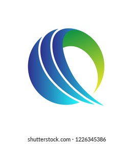 Circle initial letter Q logo with graph/chart shape